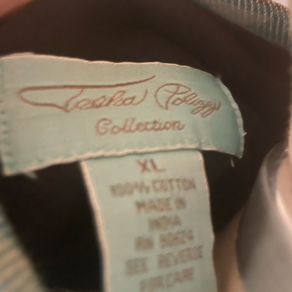 Tasha Polizzi Blue Patterned Button Down Shirt - image 4